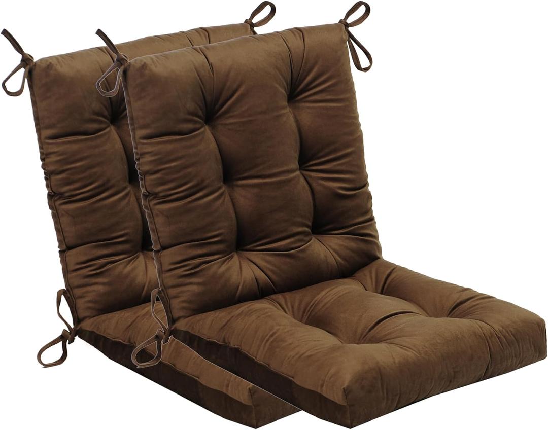 Set of 2 Outdoor Dining Chair Cushions, 37x18 inch, Water Repellent, Patio Seating Cushions, 37x18 inch, for Garden Patio Furniture (Coffee Brown), 37x18x4.5 inches