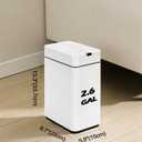ELPHECO Bathroom Trash Can with Lid 2.6 Gallon Smart Trash Can Slim Motion Sensor Garbage Can Automatic Stainless Steel Wastebasket Bathroom Decor for Bedroom Office Toilet White
