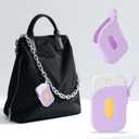 2 x Silicone Case Compatible with Touchland Hand Sanitizer Spray 1 fl oz, Protective Holder for Hand Sanitizer Spray Keychain Cover Accessory (Purple)