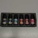 Essential Oils Set, Winter Scents Fragrance Oil Essential Oils for Diffusers for Home - Christmas Wreath, Gingerbread, Fireplace, Cranberry, Forest Pine, Winter Mint Scented Oil, 6x10ml