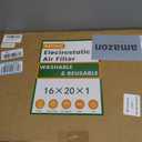 16x20x1 Reusable Air Filter, Washable, MERV 8, Permanent Electrostatic Air Filter, Lasts a Lifetime, Breathe Safely at Home or in the Office