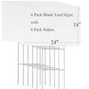 Blank Yard Signs with Stakes, 6 Pack Lawn Signs 18x24 Inches, Custom Double Sided for Yard Sale Signs Outdoor, Garage Sale, Party Decorations (18x24inch)