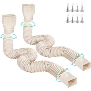 11.5ft Long Gutter Downspout Extensions Flexible, 4 Diameter Drain Downspout Extender, Down Spout Drain Extender for Rainwater Drainage, Extendable from 2.6ft to 11.5ft(2Pack, Limestone)