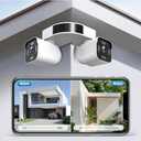 Dual Lens WiFi Outdoor Cameras For Home Security, 2.5K/5MP House Cameras With Audio And Video, PTZ Security Cameras Wireless Outdoor With Auto Tracking, Outdoor Camera Wired Support Color Night Vision