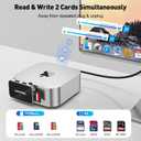 6-Port Dock for Mac mini M4/ M4 Pro | 10Gbps High-Speed Mac mini Hub Adapter with 2*USB-A/ 2*USB-C/SD TF 3.0 Card Reader | Compact One-Piece Design | Plug & Play