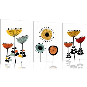 3pcs Framed Abstract Boho Floral Wall Art Vibrant Canvas Posters and Prints Modern Flower Paintings Pictures Artistic Wall Decor for Bedroom Living Room Office and Dorm Decoration 3pcs Framed Abstract Boho Floral Wall Art Vibrant Canvas Posters and Prints Modern Flower Paintings Pictures Artistic Wall Decor for Bedroom Living Room Office and Dorm Decoration
