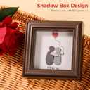 Anniversary Shadow Box Frame Gift for Him Her - Aniversario Gifts for Men, Women & Couples - Romantic Valentines Day Wedding Birthday (Brown)