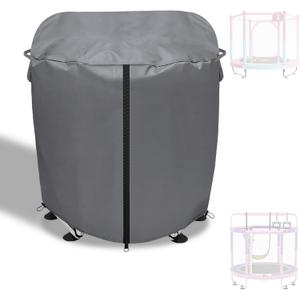 Outdoor Trampoline Cover for 60" Kids Trampoline 100% Waterproof UV-Resistant Heavy Duty Kids Trampolines Cover Round 62" Dia x 58" H,Outdoor Toddlers Trampolines Winter Protect Covers (Grey