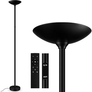 Dimmable Floor Lamp, Black, 30W 3000LM LED Torchiere Standing Lamp