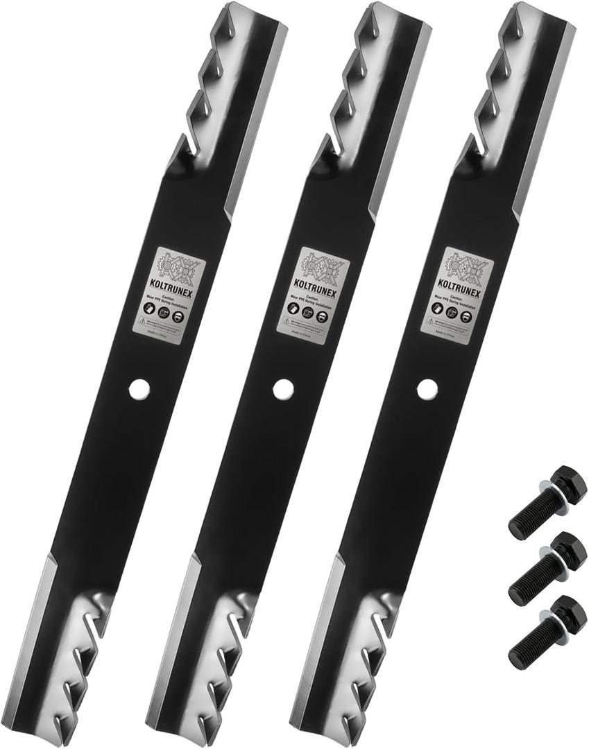 High Lift Mower Blades 24.25" Replacement for Bad Boy 038-5400-00 038-7230-00 Fits 72 Inch Deck Outlaw Extreme Rogue Circle Center Hole 3PCS with Bolts and Washes