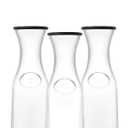 JoyJolt Glass Carafe with Lid, Set of 3 1 Liter Glass Pitcher for Mimosa Bar, Water, Iced Tea, Juice, Wine, Lemonade, Milk Dishwasher Safe Beverage Drink Dispensers for Brunch, Parties