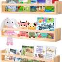 AZSKY Nursery Book Shelves 24 Inch Rustic Natural Wood Floating Shelves,Wall Book Shelves for Farmhouse,Bathroom Dcor,Kitchen Spice Rack or Book Shelf Organizer for Home Dcor,a Set of 3 Same Sizes