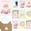 2 x Fancy Land Wedding Cards Assortment Engagement Congratulations Card for Bride and Groom for Wedding Party Supplies Anniversary Favors 24Pcs