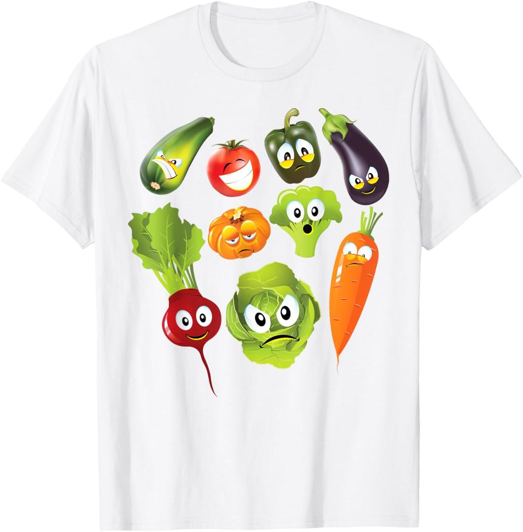 Vegetables Shirt | Cute Veggie Vegan Lovers Tee T-Shirt, Size S