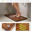 Teak Shower Mat, 32 x 18 inch Wood Bath Mat for Inside Shower, Wooden Shower Floor Teak Wood Mat for Bathroom Spa & Outdoor Use - SM-002V