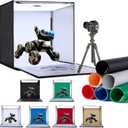 Photo Studio Light Box, 24"x24" Professional Dimmable Portable Photo Box with 240 LEDs Lights & 6 Kinds Double-Sided Color Backgrounds for Product Photography