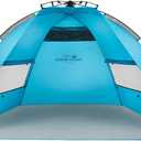 Pacific Breeze Easy Setup Beach Tent, SPF 50+ Pop Up Beach Tent Provides shelter from The Sun for 3+ People