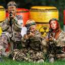 4 Barrels Inflatables, Compatible with Nerf, Laser tag, Birthday Party Activities and Decoration., Medium