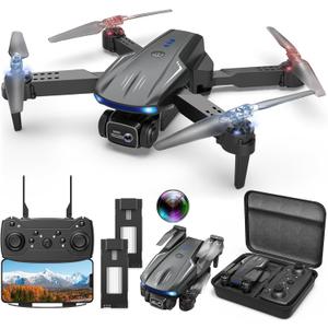 Drone with Camera 1080P for Kids Adults, Foldable HD FPV Mini Drone with 2 Batteries, One Key Take Off/Land, Altitude Hold, Headless Mode, 360Flip, Gestures Selfie, 3 Speed Mode, Waypoint Fly