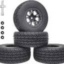 RC Station 12mm Hex RC Wheels and Tires for 4x4 2WD Traxxas Slash Arrma Senton Tires and Wheels Preglued 1/10 RC Short Course Truck Tires and Wheels OD 4.25" with Foam Inserts 4PCS for Redcat HPI HSP