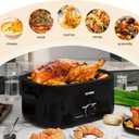 26 Quart Electric Roaster Oven with Visible & Self-Basting Lid, Large Turkey Roaster with Defrost Warm Function, Adjustable Temperature, Removable Pan Rack, Stainless Steel, Black, 26QT