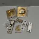 Pocket Door Lock with Key,Privacy Door Hardware Suitable for Bathroom Bedroom etc Recessed 2 Sided, 2 3/8" Backset, Invisible Hardware for 1 3/8 to 2 3/16 Thickness Door (Gold)