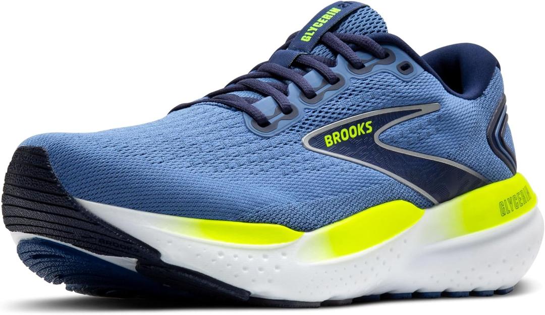 Brooks Mens Glycerin 21 Neutral Running Shoe (9, Blue/Peacoat/Nightlife)