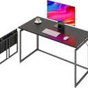alawooder Folding Desk - 39.4 Wood Top Foldable Desk for Small Spaces | No Assembly Required Compact Desk for Home Office, Writing, and Study (Black)