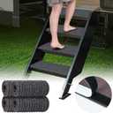 ESUDNT RV Step Covers 4 Pack RV Step Rug, RV Stair Covers Carpets for Mobile Home, Camper, 24 inch Wide (24*7.5, Black)