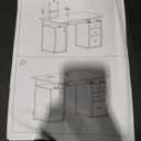 Karl home MDF Computer Desk with Strip Socket, Home Office Desk Writing Desk, Office Table with 3 Drawers and Storage Cabinet for Studio, Apartment, Coffee, Black