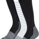 Hanes Women's Over-the-Calf Socks w/ Mild Graduated Compression, Absolute Wellness Non-Binding Cushioned Socks, 3-Pack (5-9, Black/Grey/White)