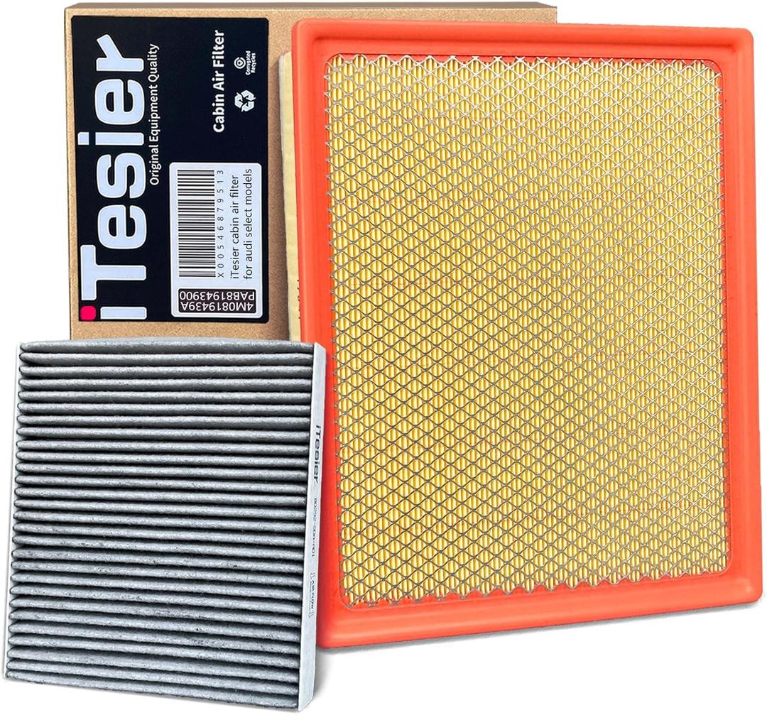 Engine Cabin Air Filter kit for Tundra 5.7L 4.6L (2014-2021), Sequoia 5.7L (2014-2022), Replaces 17801-0P100, 87139-30040