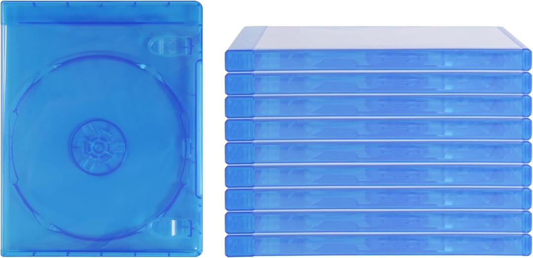 (10) Blue Blu-Ray Cases - 1 Disc Capacity DVD Boxes - 12mm Thick - BRBR12BL
