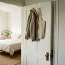 LEIFIDE 4 Pcs Over The Door Hooks Heavy Duty Door Hanger Metal Hanging Hooks for Towels, Clothes, Hats, Bags, Towels, Shoe, Home Bedroom, Bathroom Entrance Decoration (White,4.72 Inch,Single Hook)