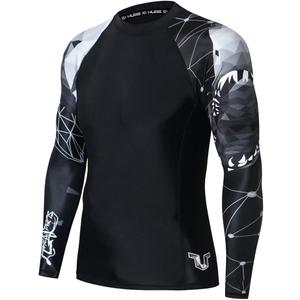 HUGE SPORTS Men's Swim Shirts Long Sleeve UPF 50+ Rash Guard Sun Shirts UV Sun Protection (X-Large)