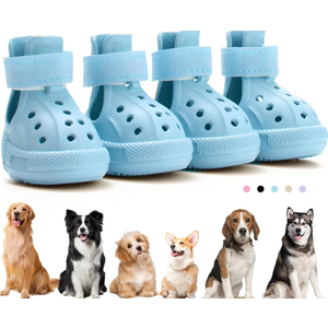 Tuqila Dog Boots for Hot Pavement & Snow, Waterproof Non-Slip Dog Shoes with Reflective Straps, Adjustable Pet Booties for Small to Large Dogs, Outdoor Paw Protection, 4Pcs