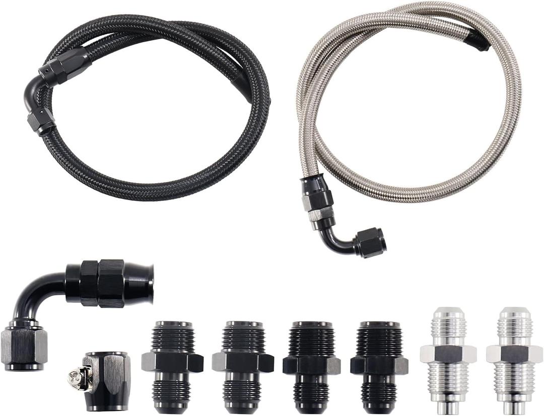 Universal Power Steering Pump to gear box or rack & pinion and return to reservoir Hose Kit - Compatible with GM LS Swap 1950-2000