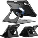 Miimall for iPad mini 7 A17 Pro Case, iPad mini 7th/6th Generation Case (2024/2021), with Pencil Holder, Powerful Magnetic Attachment, Rotation Stand Folio Cover for iPad mini A17 Pro(Black)