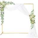6.6FTx6.6FT Square Metal Arch Backdrop Stand,Gold Balloon Arch Stand for Wedding Arch Frame Stand for Birthday Party Bridal Shower Photo Background Decoration
