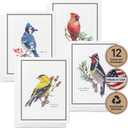 Twigs Paper - Assorted American Birds Greeting Cards - Stationery Cards with Envelopes - Thank You Card - Blank Note Cards - Greeting Cards for All Occasions - Made in USA (5.5 x 4.25, Set of 12)