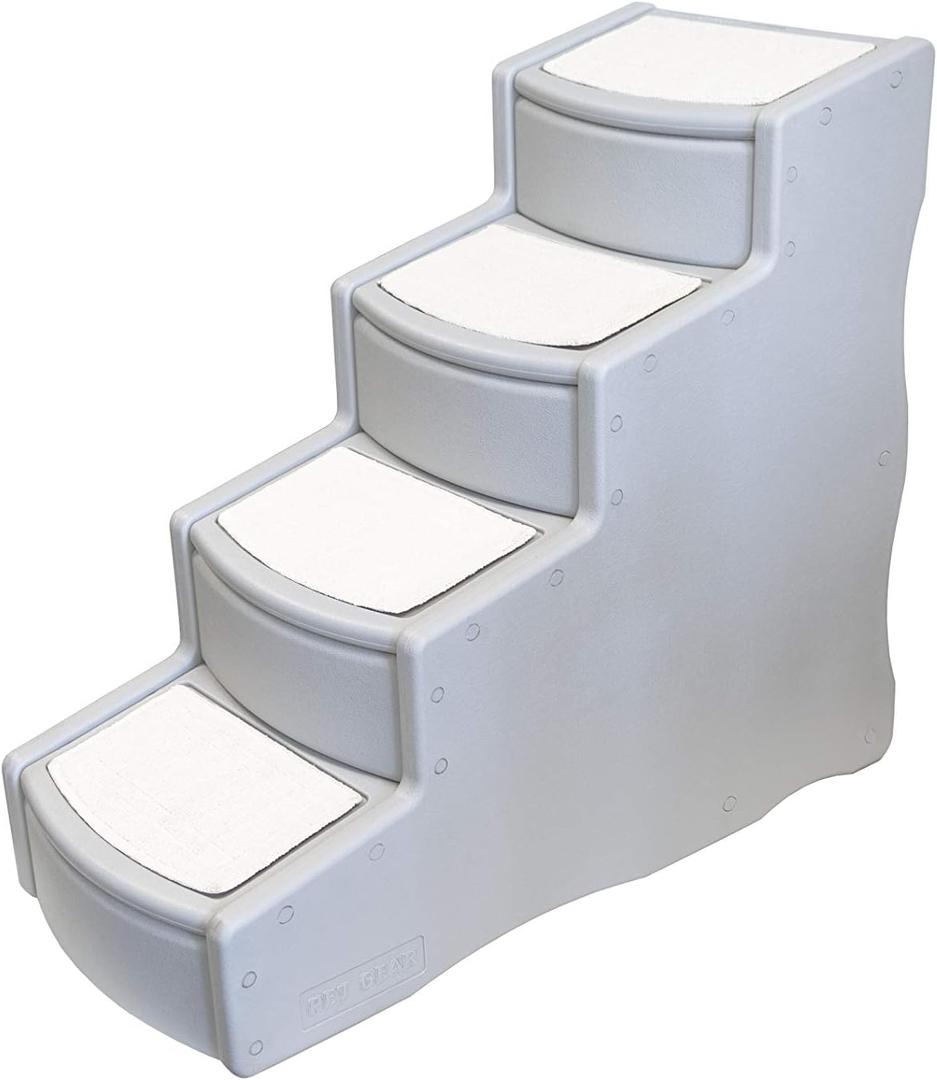 Pet Gear Easy Step IV Pet Stairs, 4-Step for Cats/Dogs, Portable/Lightweight, Sturdy, Essential Grey (PG9740EG)