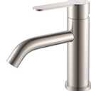 Faucet Single-Handle Bathroom Faucet with Metal Drain Assembly, Brushed Nickel Bathroom Faucet (Long Spout)