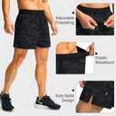 Soothfeel Men's Running Shorts with Zipper Pockets 9"/ 7"/ 5" Lightweight Quick Dry Basketball Gym Workout Athletic Shorts (Black, M)