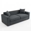 Modern 2-Cushion Upholstered Sofa – Minimalist Dark Grey Fabric Couch with Accent 2 Pillows – Ergonomic Low-Profile Loveseat for Living Room, Apartment & Small Spaces, Measures 78" W x 35" D x 32" H with a spacious 66" wide 