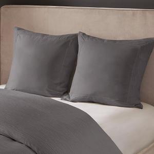 Pillow Euro Sham, 26"x26", Yard Dyed Grey