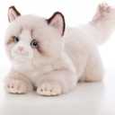 CU-MATE 20 Inch- Gray Ragdoll Cat Plush Stuffed Animal Toys -Realistic Ann Baker Cat Handmade Plush Toy Present Gift