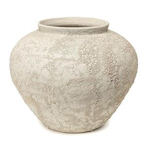 Lunar Glaze Ceramic Vase – Decorative Round Accent Piece for Tabletop & Shelf, Ideal for Floral Arrangements & Modern Farmhouse Décor, 11.5” W x 9.75” H