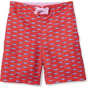 Amazon Essentials Boy's Quick Dry Swimming Board Shorts Swim Trunks (Medium, Lilac Red Crocodiles)