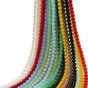 8mm Glass Beads for Jewelry Making 900pcs Colored Round Bracelet Beads Bulk Smooth Loose Spacer for DIY Necklace Earring & DIY Crafts Supplies (GB11-MIXED)