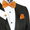 Alizeal Mens 5pcs Paisley Suit Vest Classic Jacquard Button-Down Waistcoat Set, Orange-L